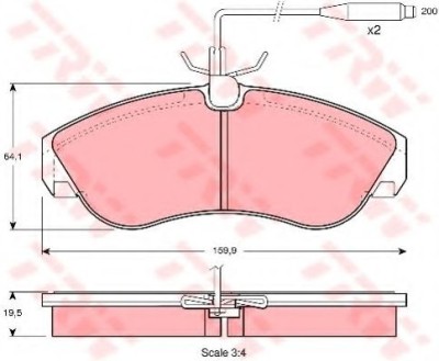 Set placute frana,frana disc PEUGEOT BOXER platou / sasiu (ZCT) (1994 - 2002) TRW GDB1106 foto