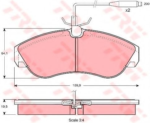 Set placute frana,frana disc PEUGEOT BOXER platou / sasiu (ZCT) (1994 - 2002) TRW GDB1106
