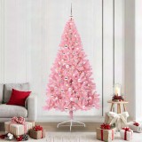 VidaXL Pom de Crăciun artificial pre-iluminat Roz 210 cm PVC 3397091
