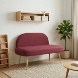 vidaXL Bancă tapițată cu spătar bordo 110 x 60 x 76 cm Poliester 42040759