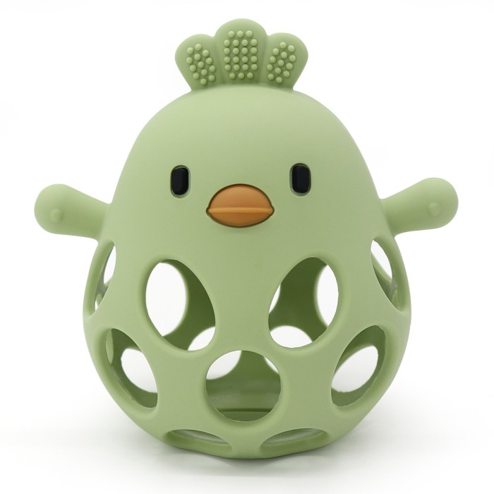 Jucarie dentitie NippleBaby, din silicon alimentar non-toxic pentru bebelusi si nou nascuti, culoare verde