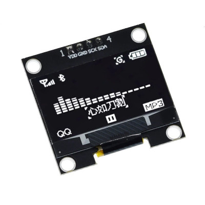 Display 1.3&amp;quot; OLED 128x64 cu 4 pini IIC I2C Arduino ( ALB - white ) (d.4646E) foto