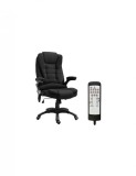 Scaun rotativ de birou cu functie masaj in 6 puncte si incalzire lombara, material textil si PVC, maxim 120 Kg, 67 x 74 x 107-11