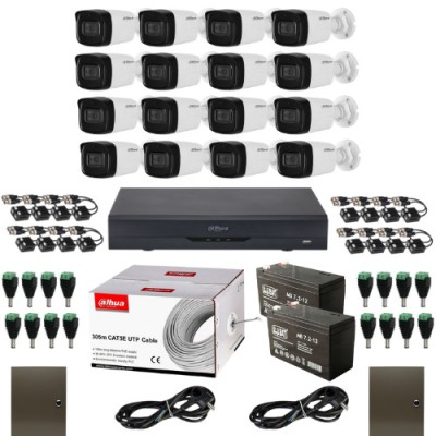 Kit 16 camere 4K Ultraprofesional Dahua IR 80m Microfon, DVR 16 canale WizSense 4K-N / 5MP Audio si accesorii SafetyGuard Surveillance foto