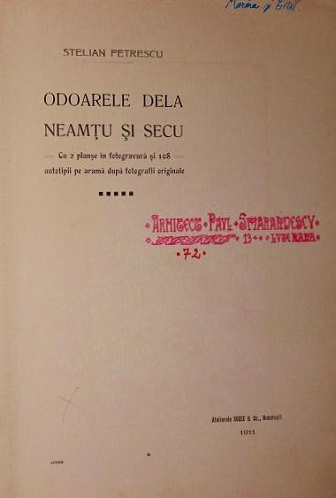 ODOARELE DELA NEAMTU SI SECU, 1911