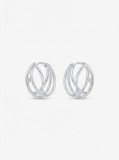 Cumpara ieftin Cercei din Argint 925 Crossover Multi-Layer Hoops , Design Sculptural cu Accent Zirconiu