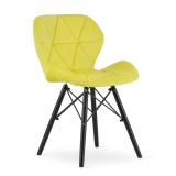 Scaun stil scandinav, Artool, Lago Velvet, catifea, lemn, galben si negru, 47x52x73.5 cm, Leobert