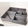 Organizator sertar pentru lenjerie intima, tip cutie cu partitii, set 3 in 1, 6 piese, gri inchis, Flippy