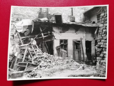 Bucuresti 1944 dupa bombardament str.Brezoianu 11,5x8,5 cm foto