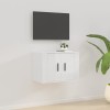 VidaXL Dulap TV montat pe perete, alb extralucios, 57x34,5x40 cm