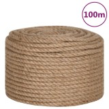 VidaXL Fr&acirc;nghie din iută 100% 12 mm 100 m