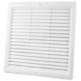 Rama aerisire, patrata, cu plasa, pentru ventilatia incaperilor, alb, 200 x 200 mm