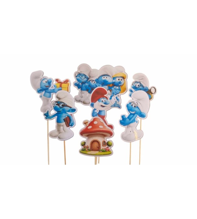 Set 7 Toppere model Strumfi 5-10 cm Decor Petrecere