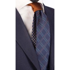 Cravată mătase cu nod &icirc;n contrast N908 - model unicat