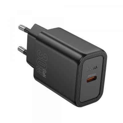 Incarcator Retea HOCO N62, 30W, 3A, 1 x USB-C, Negru foto