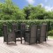 vidaXL Set mobilier de grădină cu perne, 7 piese, negru, poliratan 3185066