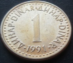 Moneda 1 DINAR - RSF YUGOSLAVIA, anul 1991 *cod 2440 B foto