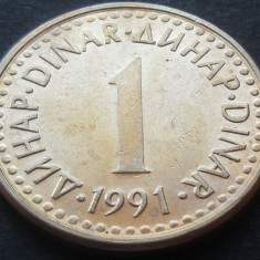 Moneda 1 DINAR - RSF YUGOSLAVIA, anul 1991 *cod 2440 B
