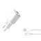 Incarcator retea XO L73, USB, 12W, 2.4A, Cablu Micro-USB inclus, Alb