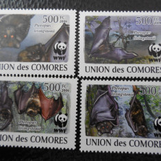 Comores-Fauna wwf,lilieci-serie completa,nestampilate MNH