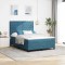 vidaXL Pat cu arcuri cu saltea Albastru &icirc;nchis 160 x 200 cm Catifea 3339780