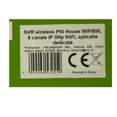 NVR wireless PNI House WIFI800, 8 canale 5MP si 4 canale 4K (8MP), prompt vocal, aplicatie dedicata