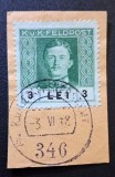 Ocupația Austro-Ungară &icirc;n Rom&acirc;nia 1918 - Timbru Feldpost pe Fragment de Plic &bdquo;&Icirc;mpăratul Carol I / 3 LEI&rdquo; -CLN1
