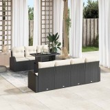 VidaXL Set de canapele pentru grădină 8 pcs Negru 100 x 55 x 73 cm