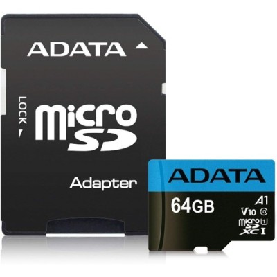 Card de Memorie MicroSDHXC 64GB - Adata (AUSDX64GUICL10A1-RA1) - Black foto