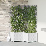 VidaXL Ghiveci de grădină cu jardiniere 3 piese Alb 80x80x143 cm