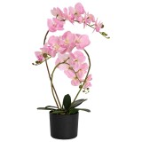 vidaXL Plantă de orhidee artificială cu ghiveci Roz 45 x 15 x 65 cm 42042080