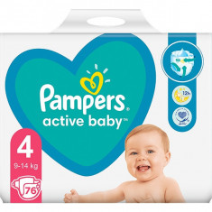 Scutece Pampers Active Baby Giant Pack Marimea 4, 9-14 kg, 76 buc foto