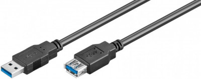 Cablu extensie USB 3.0 A tata - USB 3.0 A mama, 1.8m, negru, Goobay foto
