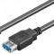 Cablu extensie USB 3.0 A tata - USB 3.0 A mama, 1.8m, negru, Goobay