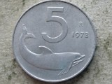 ITALIA-5 LIRE 1973, Europa, Aluminiu