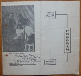 Autograf Tudor Musatescu din 1966 pe Programul Teatrului Satiric Muzical Constantin Tanase, comedia Profesorul de Franceza de Tudor Musatescu