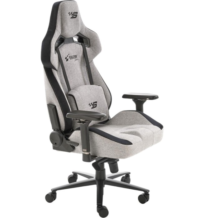 Scaun directorial pentru gaming HM Alister, stofa, robust, cadru metalic, cotiere reglabile, multiblock,100 kg, gri