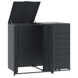 Depozitare cos gunoi roti 2 cosuri antracit 138x79x117 cm otel