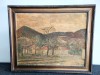 Tablou vechi pictura ulei pe placaj peisaj Dealul Crucii Baia Mare, semnat, Natura, Altul