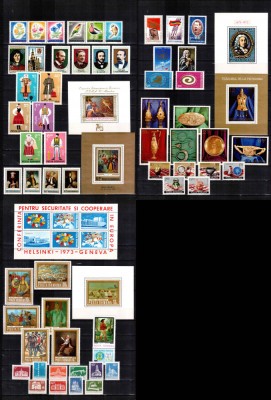 Romania 1973 AN COMPLET! LP 818 - LP 837, 57 timbre + 6 colite, MNH foto