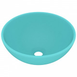 Chiuvetă baie lux verde deschis mat 32,5x14 cm ceramică rotund