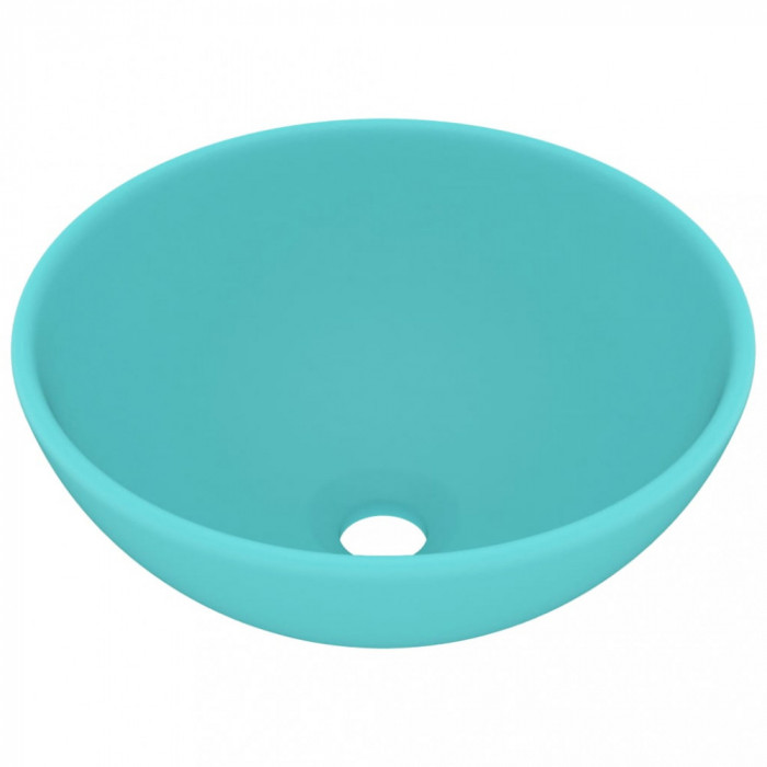 Chiuvetă baie lux verde deschis mat 32,5x14 cm ceramică rotund