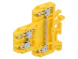 Conector de &Icirc;mbinare Șine 0,5-4mm&sup2; 2 Piste 4 Borne Galben 690V