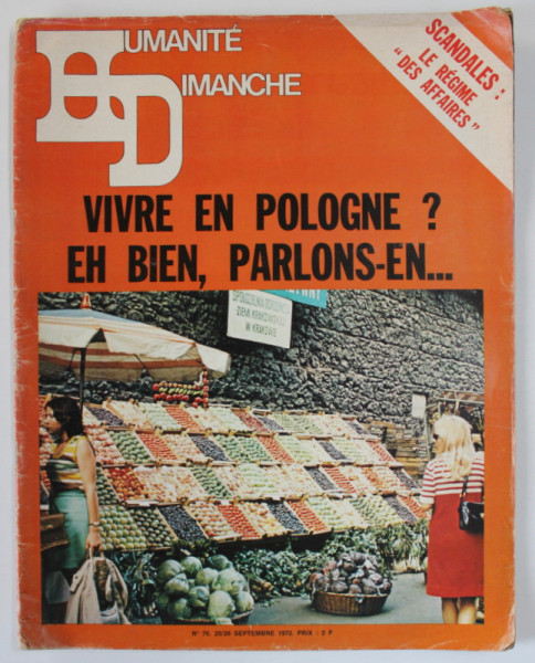 HUMANITE DIMANCHE , No. 76 , SEPTEMBRE , 1972