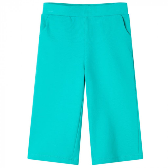 Pantaloni pentru copii cu picioare largi, verde mentă, 128