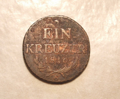 AUSTRIA 1 KREUZER 1816 G / BAIA MARE TRANSILVANIA foto