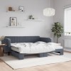 VidaXL Pat de zi cu extensie și saltele, gri &icirc;nchis 100x200 cm catifea 3197095