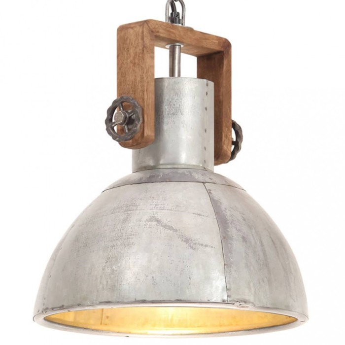 Lampă suspendată industrială, 25 W, argintiu, rotund, 30 cm E27