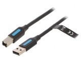 Cablu USB 2.0 A la B 3m negru PVC, Vention