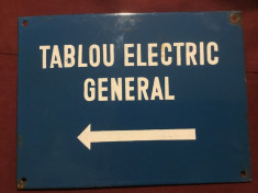 tabla emailata protectia muncii perioada comunista / Tablou electric general ! foto